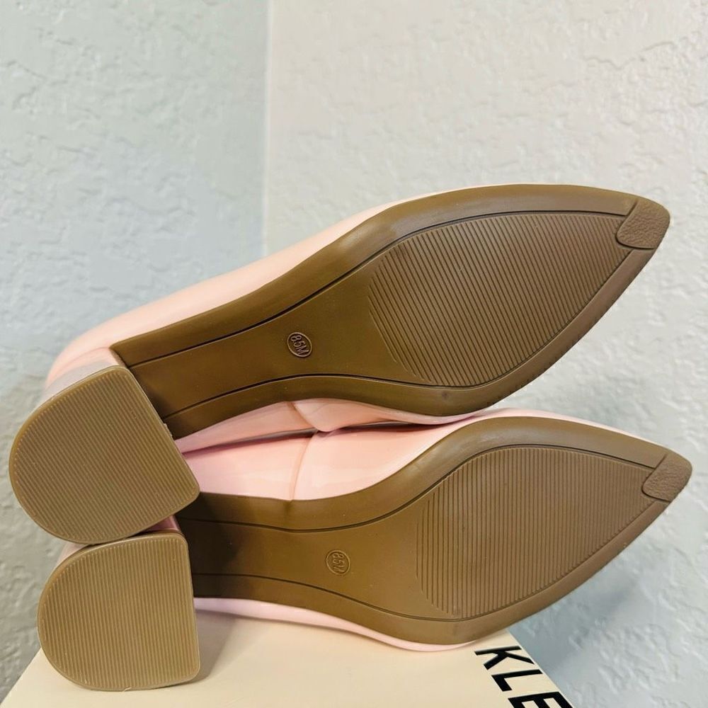 ANNE KLEIN Grazen Pointed Toe Pump Block Heel, Patent Leather Pink, 8.5, NWT - Picture 3 of 16
